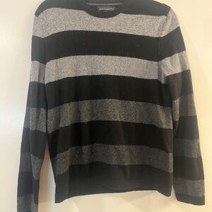 Banana Republic Women's Crewneck Sweater - Black and Gray Stripes